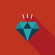 diamond flat icon with long shadow eps10 N18