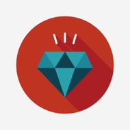 diamond flat icon with long shadow eps10 N19