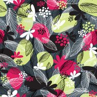 Floral seamless pattern on black background