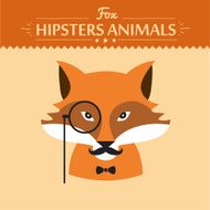 Hipster fashion animal with classic hipster elements Fox