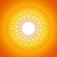 Floral ornament on a colorful yellow orange background