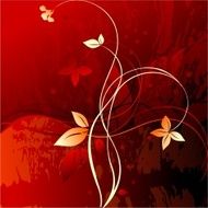 Floral red background