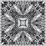 black and white ornamental floral paisley bandanna N2