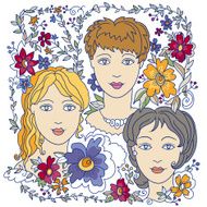 Girl faces color