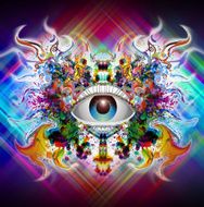 Eye on colored background