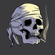 Smoking skull vector illustration N2