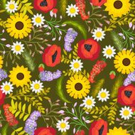 Floral seamless vector background flowers
