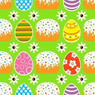Seamless Easter background with cake green