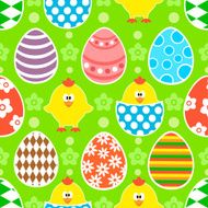 Easter seamless background with chickens