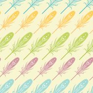 Seamless pattern with feathers in retro style N2