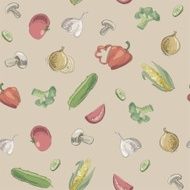 Hand drawn pattern of raw food N2