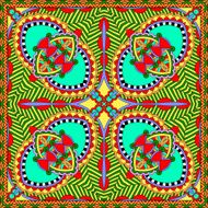 silk neck scarf or kerchief square pattern design in ukrainian N7