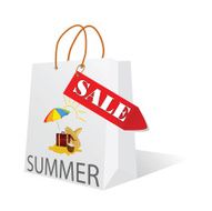 paper bag with summer sale illustration