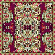 silk neck scarf or kerchief square pattern design in ukrainian N9
