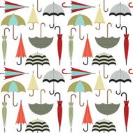 Vector Seamless Pattern with Umbrellas N2