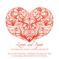 Lacy red watercolor heart