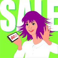 Woman enjoys sale