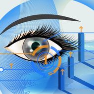 Business vector background with blue eye