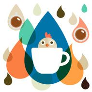 Retro Chicken in Coffee cup