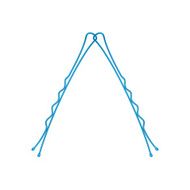 Two connected hair clips in blue design