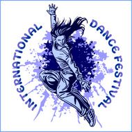 Grunge poster with girl dancer N2