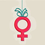 Hanging women symbol in pink color