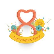 Number 8 in heart shape for Women&#039;s Day celebration