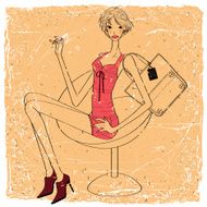 beautiful fashion model with short hair