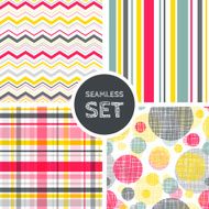 Vector set of four seamless background N3