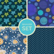 Vector set of four seamless background N4
