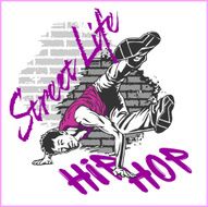Hip hop dancer on grunge background