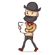 Hand drawn hipster Vector cartoon illustration