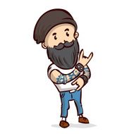 Hand drawn hipster Vector cartoon illustration N3