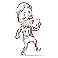 Hand drawn hipster Vector cartoon illustration N6