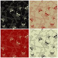 Vector seamless patterns with skulls and bones