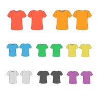 Set of templates colored t-shirts for men