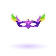 Purple mask with feathers N2