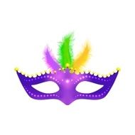 Purple mask with feathers N3