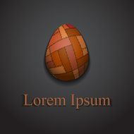 Stylish creative patchwork easter egg logo sample text