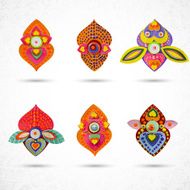 Flower orchid Vector eps 10 Set of front face bloom