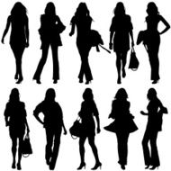 Fashionable Women Silhouette Set