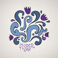 vector abstract flower composition pattern