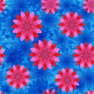 vector red and blue flower seamless pattern