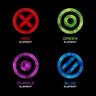 Circle cross and dot logo design elements