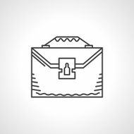 Black line vector icon for briefcase