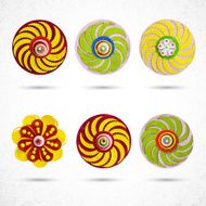 Set of flat front flowers face N2