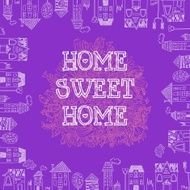 Home Sweet Home Concept vector background with cute houses