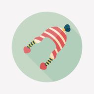 Valentine&#039;s Day winter hat flat icon with long shadow eps10 N4