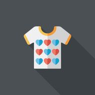 Valentine's Day clothes flat icon with long shadow eps10 N19