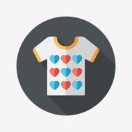 Valentine's Day clothes flat icon with long shadow eps10 N22